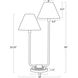 Polly 30 inch 60 watt Natural Brass Double Arm Table Lamp Portable Light in Rattan Shade